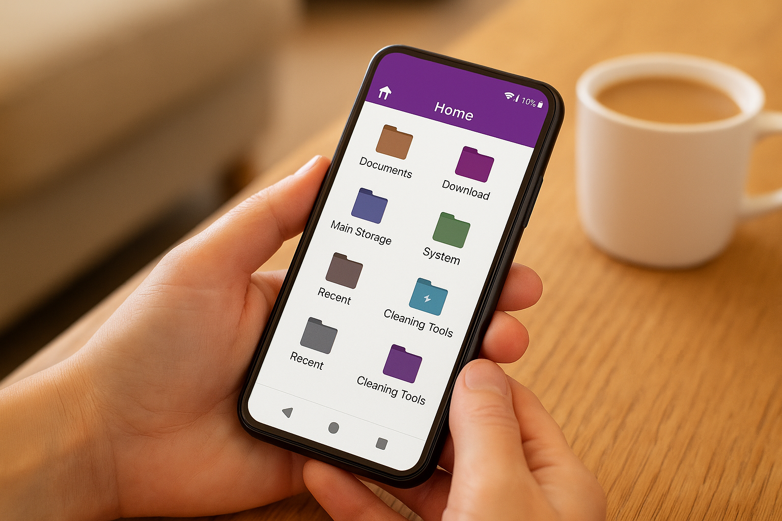 Someone using Disability Card UK app to store important documents securely