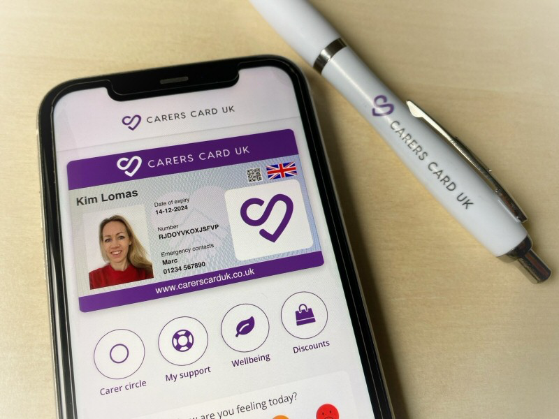 Somone accessing personal support resources on the Disability Card UK app